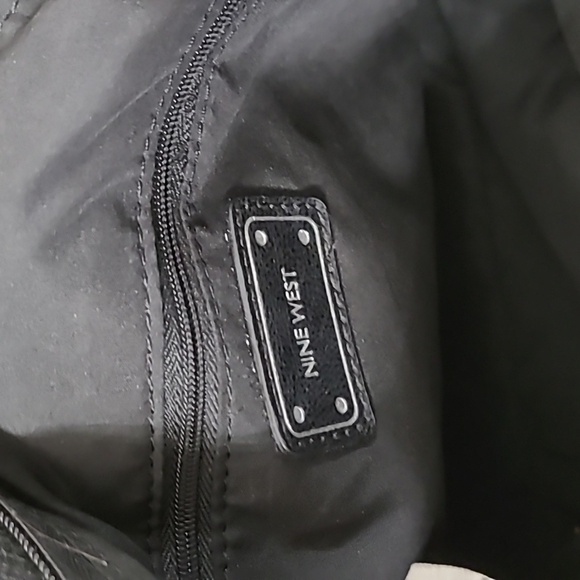 Nine West Black & Cream Shoulder Bag with Snake Print Strap - Picture 7 of 16